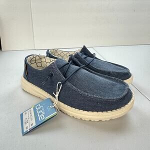 Hey Dude Youth Wendy Sparkly Denim Shoes Y4-L5 Lightweight Girls Kids Boho Comfy